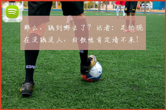 那么，钱到哪去了？记者：足协现在没钱没人，好教练肯定请不来！
